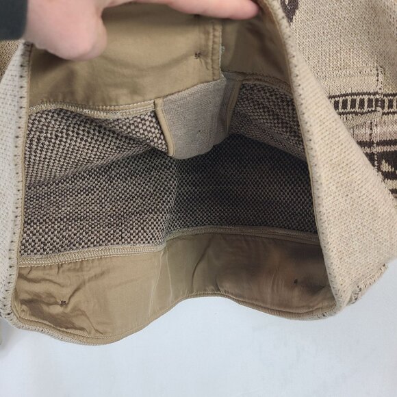 RRL Ralph Lauren Southwestern Shawl Collar Cardigan Beige Brown Wool Blend M - Picture 5 of 10